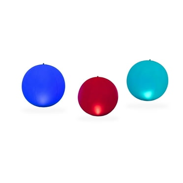 Mainstays New Solar-Powered Decorative Floating Inflatable Multi-Color LED Pool Lights 3-Pack