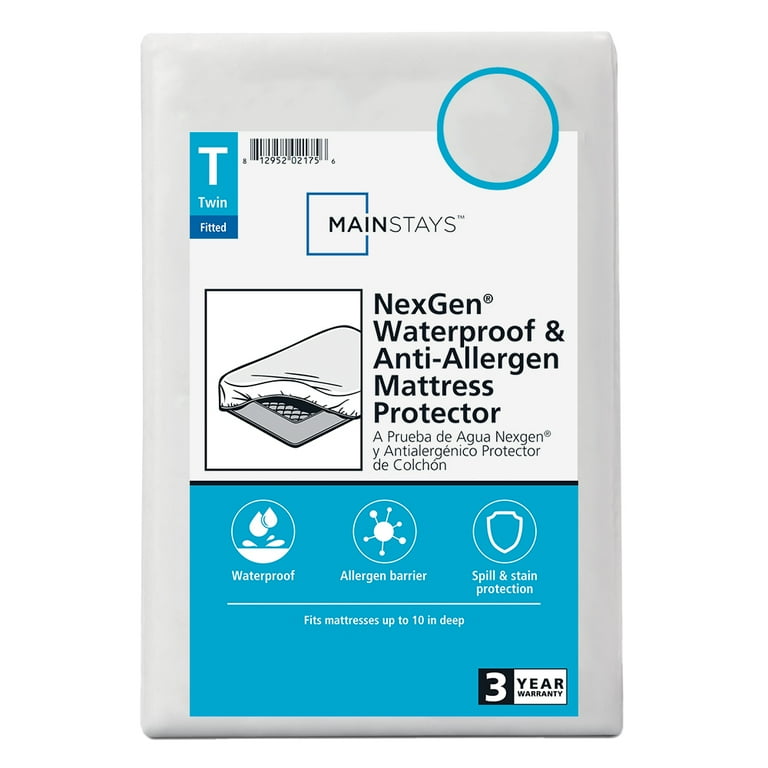 maton　MATE Mainstays Waterproof Twin Mattress Protector, Fitted