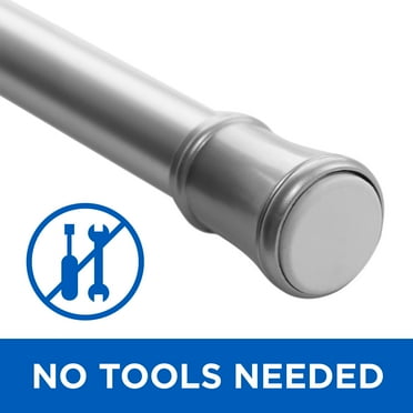 Mainstays Nickel Adjustable Tension Window Curtain Rod, 1" Diameter, Adjustable 48" - 84"