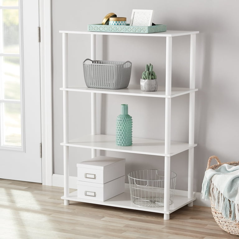 Mainstays No Tools 4-Shelf Bookcase, White - Walmart.com