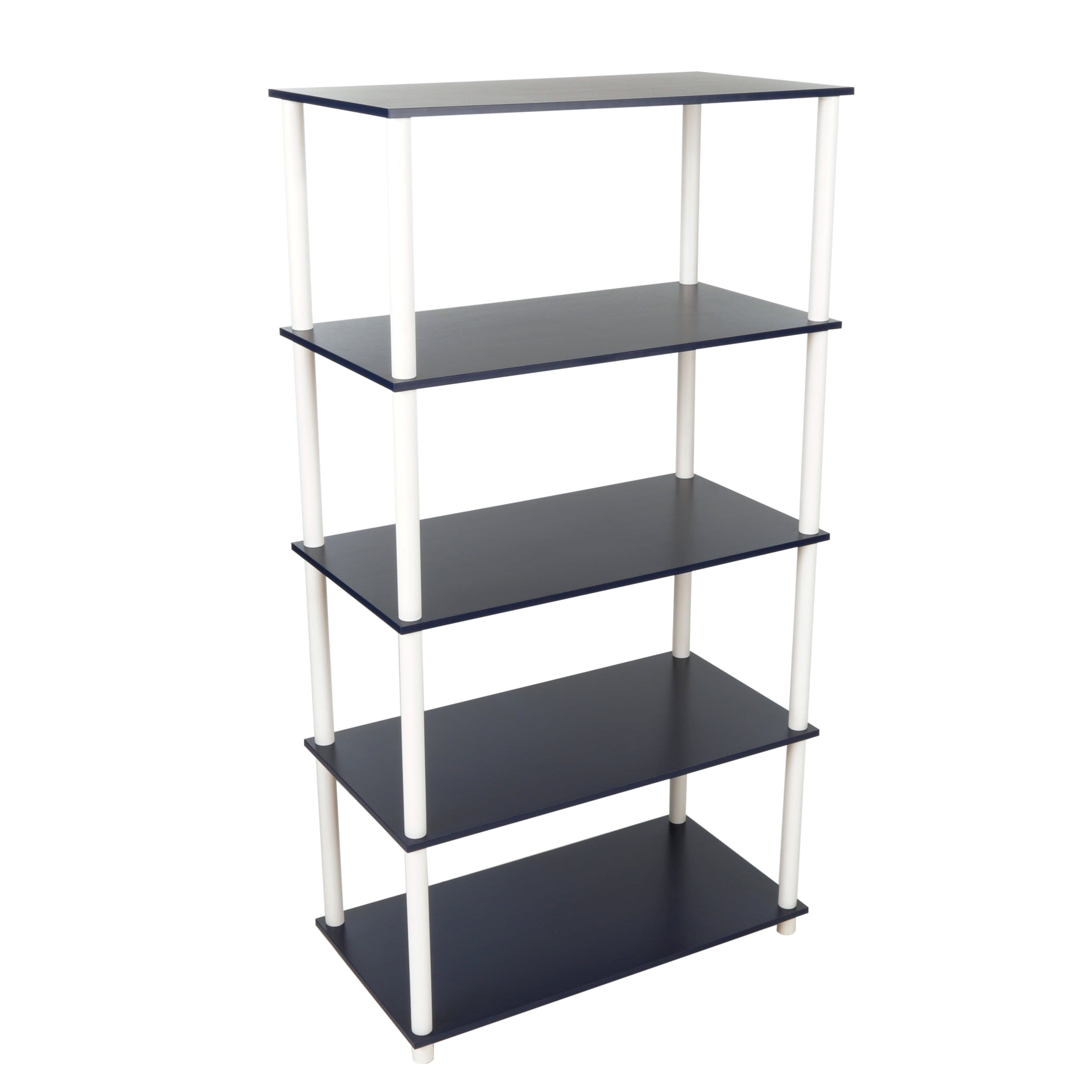 Mainstays No Tools 5Shelf Storage Bookcase, Dark Blue