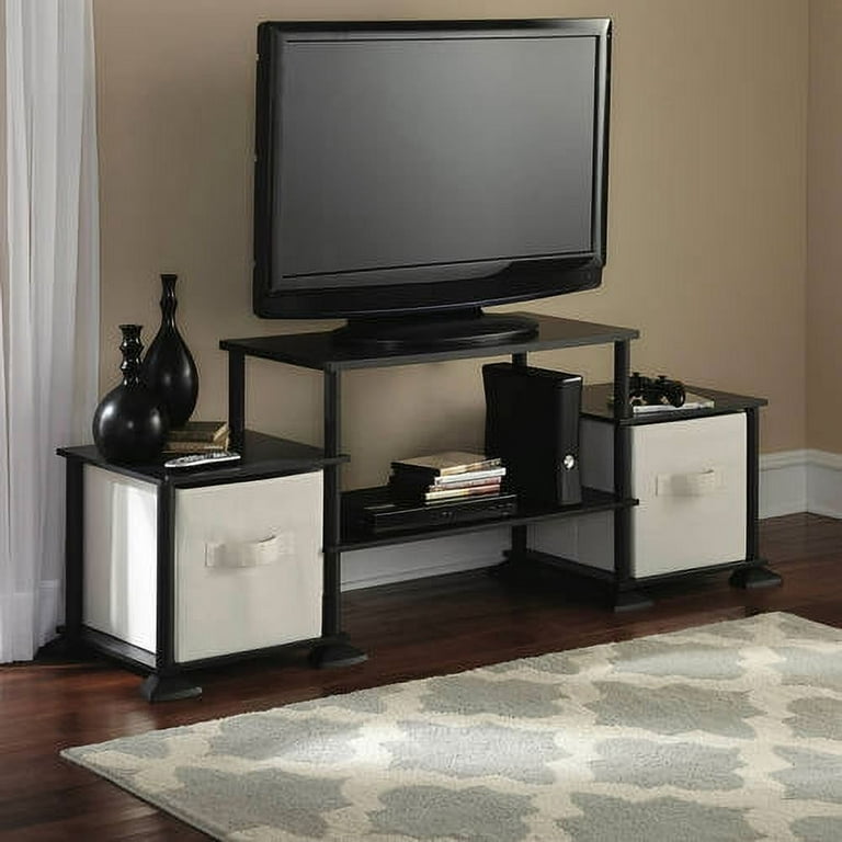 Mainstays No Tools Assembly Entertainment Center Multiple Sizes and Colors Baskets Sold Separately