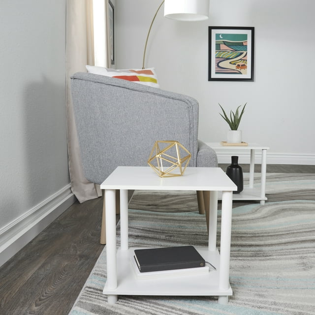 Mainstays No Tools End Tables, White, Set of 2
