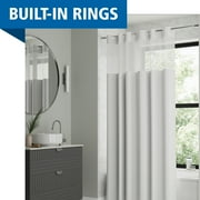 Mainstays Nolan Easy Hang Hookless Fabric Shower Curtain with View, 70" x 74", White