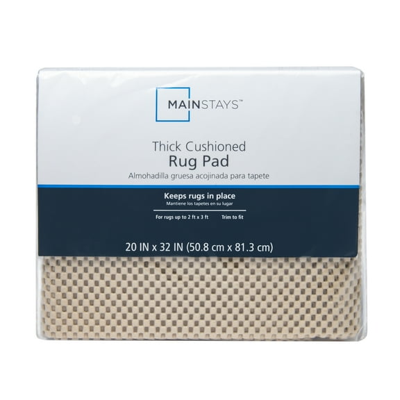 Mainstays Non-Skid, Non-Slip, PVC-coated Polyester Deluxe Rug Pad Sand, 2' x 3'