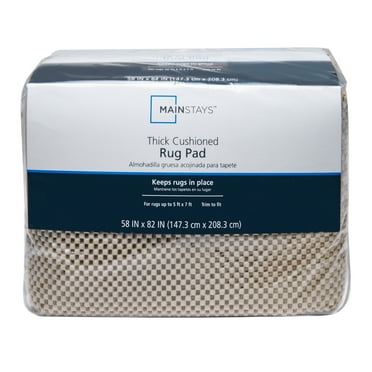 Mainstays Non-Skid, Non-Slip, PVC-coated Polyester Deluxe Rug Pad Sand, 5' x 7'
