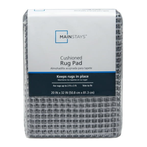 Mainstays Non-Skid, Non Slip, PVC-coated Polyester Rug Pad Gray, 2' x 3'