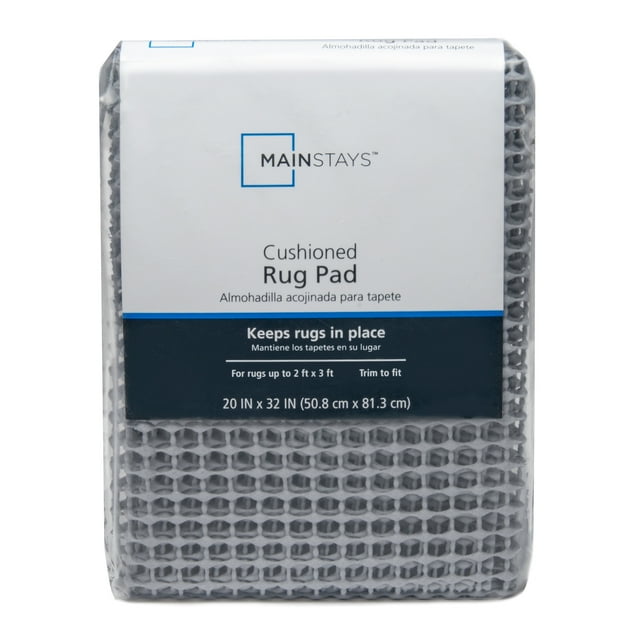 Mainstays NonSkid, Non Slip, PVCcoated Polyester Rug Pad Gray, 2' x 3