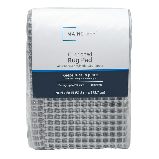 Mainstays Non-Skid, Non-Slip, PVC-coated Polyester Rug Pad Gray, 2'x6 ...