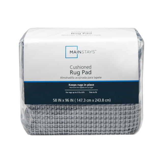 Mainstays Non-Skid, Non-Slip, PVC-coated Polyester Rug Pad Gray, 5' x 8 ...