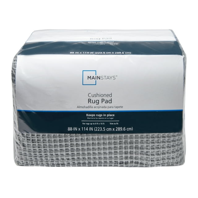 Mainstays Non-Skid, Non-Slip, PVC-coated Polyester Rug Pad Gray, 8' x ...