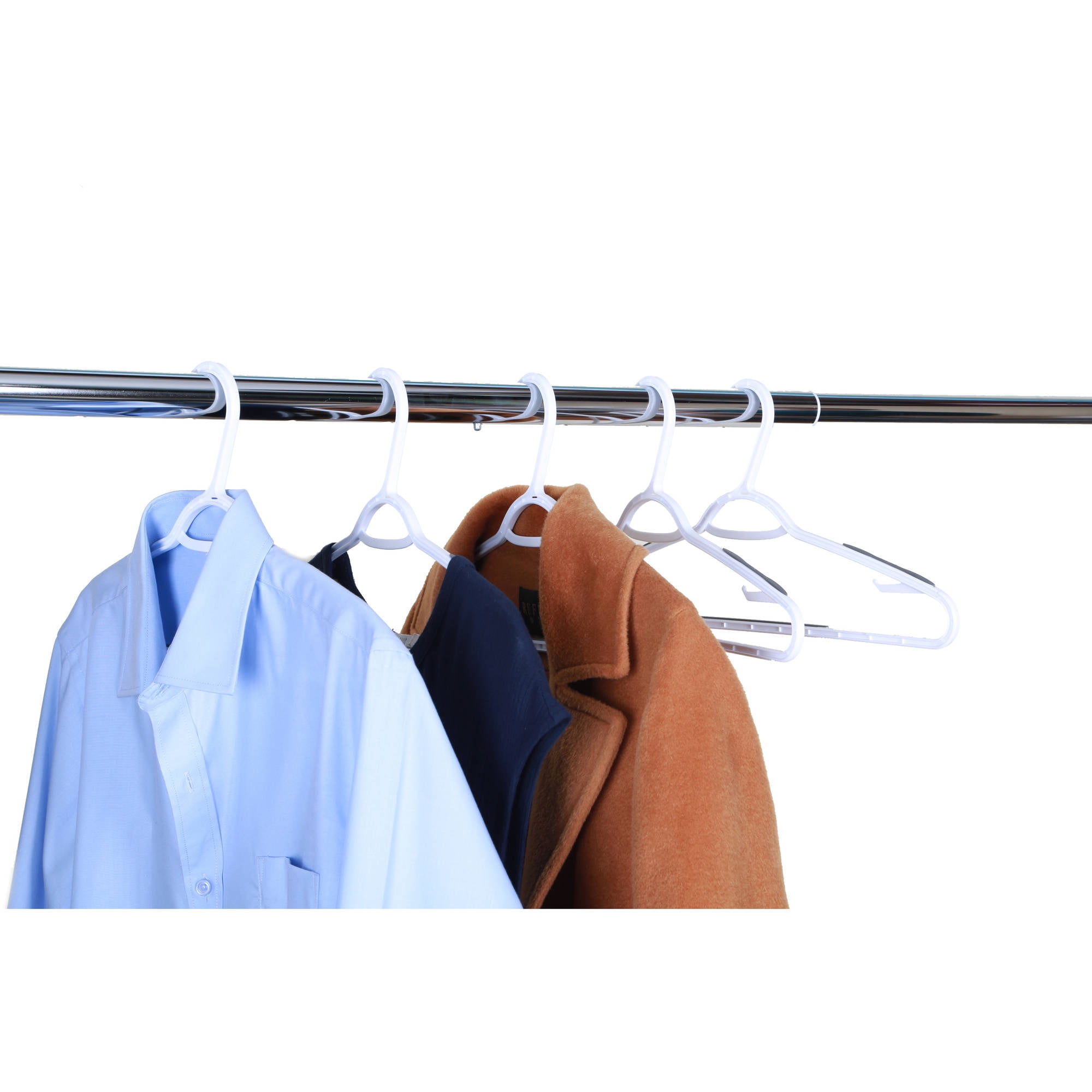 Mainstays NonSlip Hangers White & Grey, 30Pack