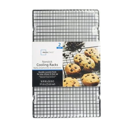 Mainstays Nonstick 16" x 10" Rectangular Carbon Steel Cooling Racks, 2 Count