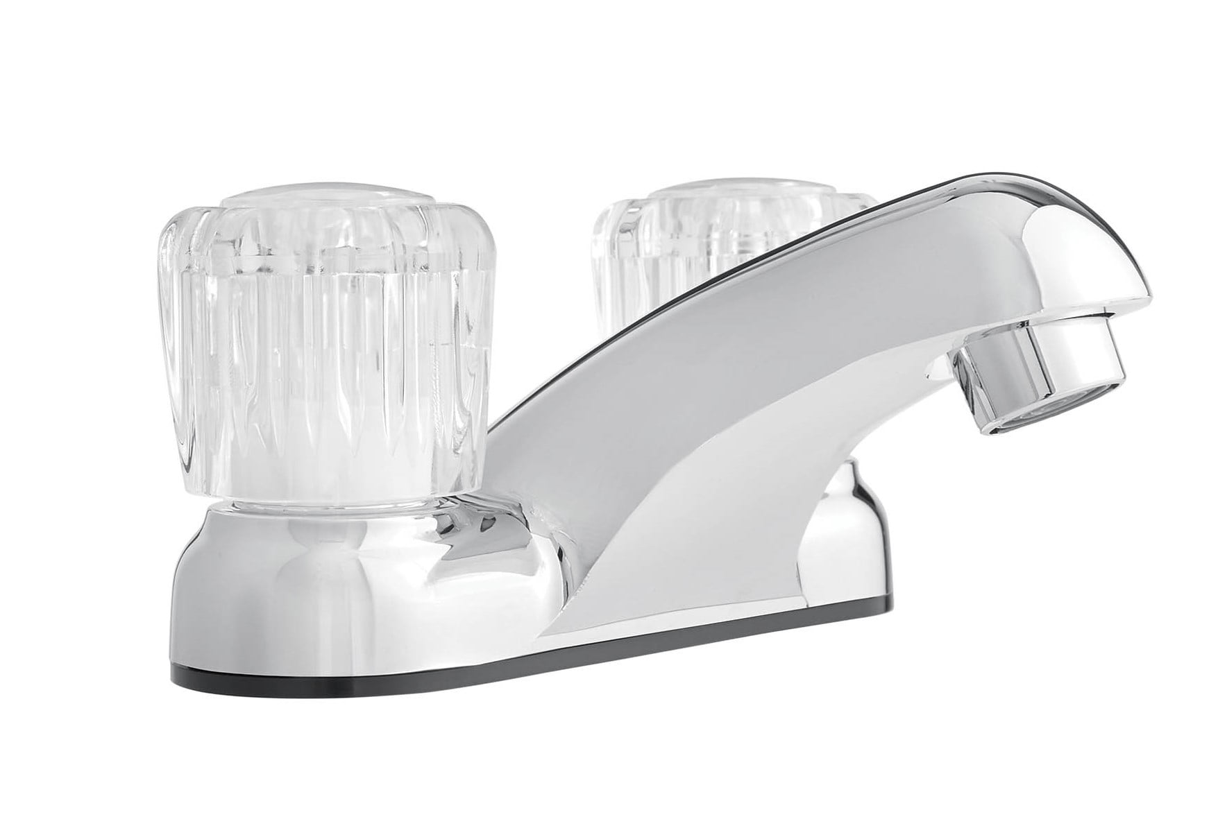 Chrome Acrylic Handle Double Bathroom Faucet