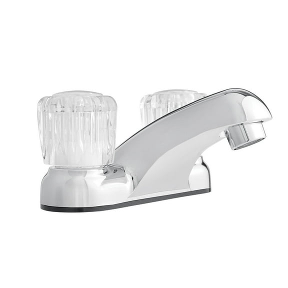 Mainstays Bathroom Faucet with Dual Acrylic Handles, Chrome Finish, Nonmetallic Body