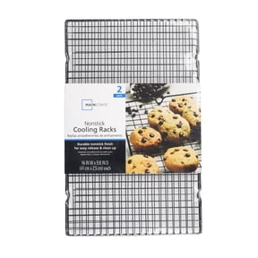 Mainstays Nonstick Carbon Steel Cooling Rack, 10" x 16", Black, Set of 2, Rectangular