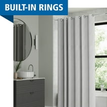 Mainstays Norwalk Easy Hang Fabric Shower Curtain, 70" x 74", Grey