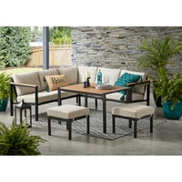 Mainstays Oakleigh 4-Piece Outdoor Patio Sectional Dining Set Deals