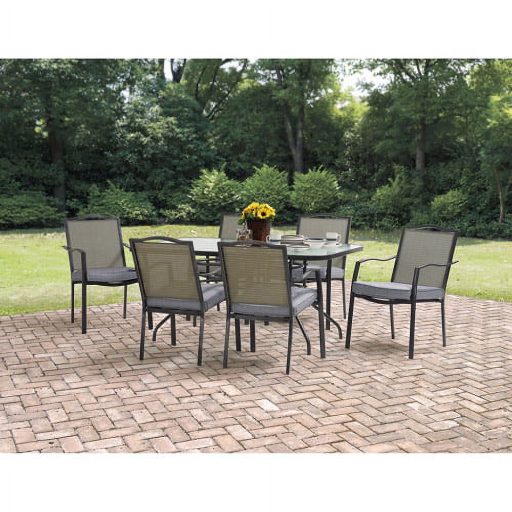 Mainstays Oakmont Meadows Outdoor Patio Dining Set, Cushioned Metal 7 Piece - image 1 of 5