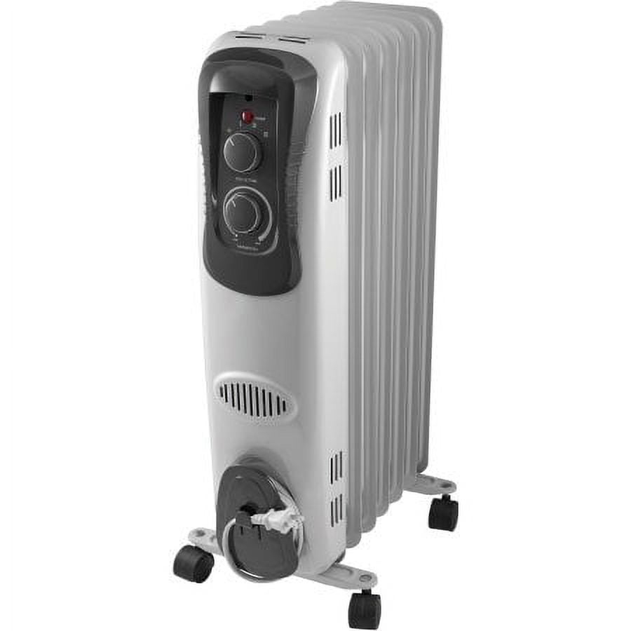Mainstays Oil-Filled Electric Radiant Space Heater with Adjustable  Thermostat, White - Walmart.com