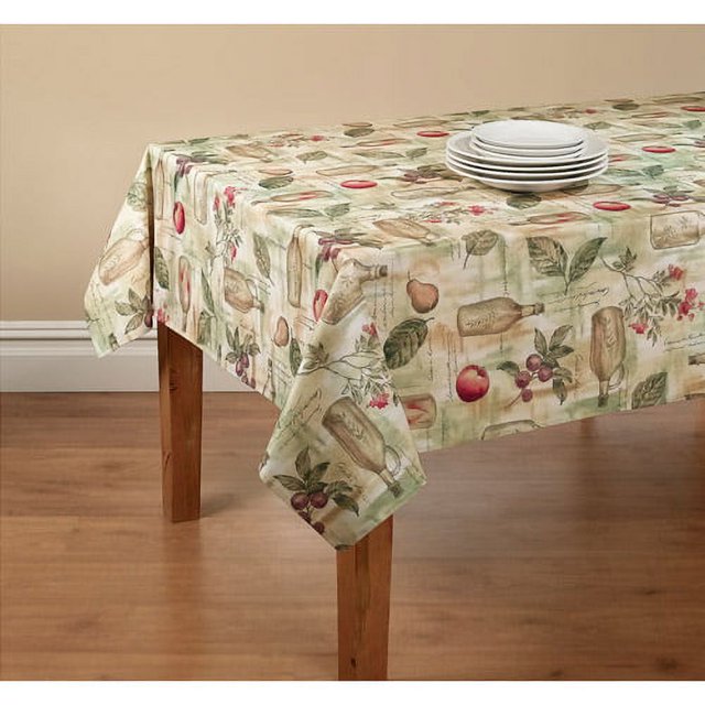 Mainstays Olive Tablecloth with Table Protector