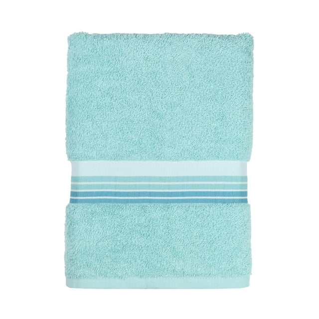 Mainstays Ombre Stripe Bath Towel, Clearly Aqua - Walmart.com