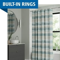 Mainstays Ombre Sweep Easy Hang Fabric Shower Curtain, 70" x 74", Blue, Green, Taupe