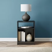 Mainstays Open-Shelf Nightstand, Black
