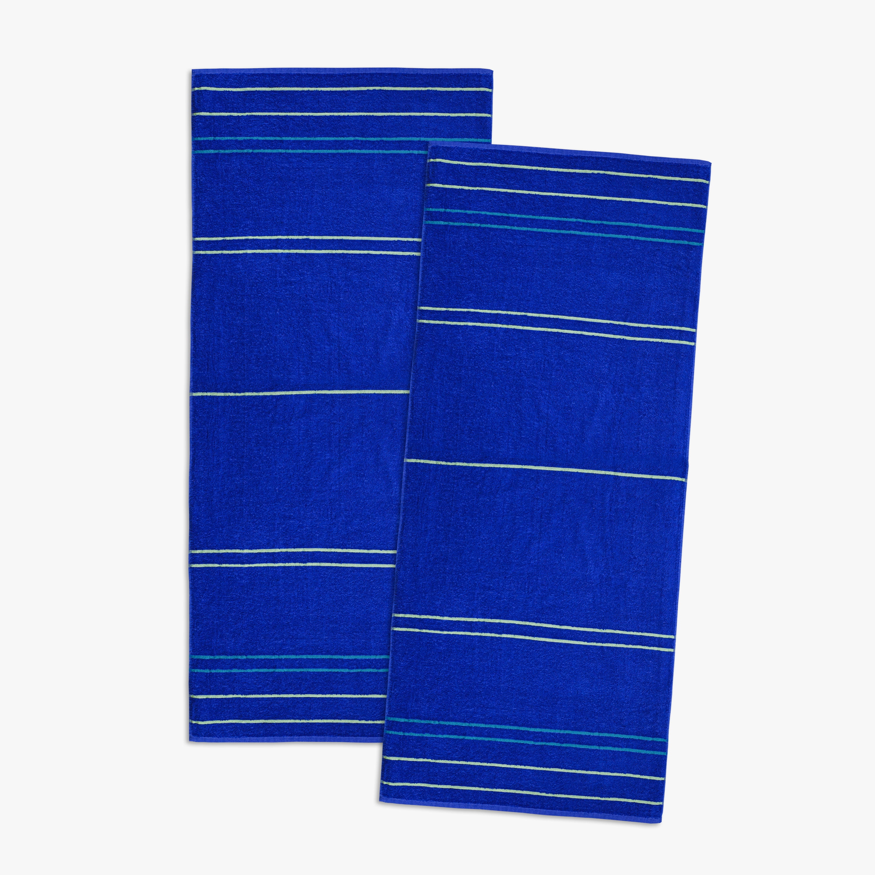 Mainstays 2 Pack Multicolor Stripe Beach Towel, 27"x56", Really Royal