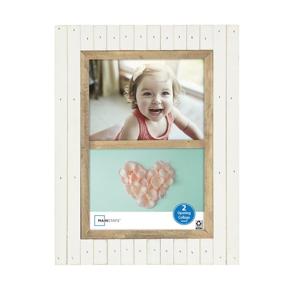Mainstays Oracoke 2-Opening 5x7 Cream Collage Picture Frame