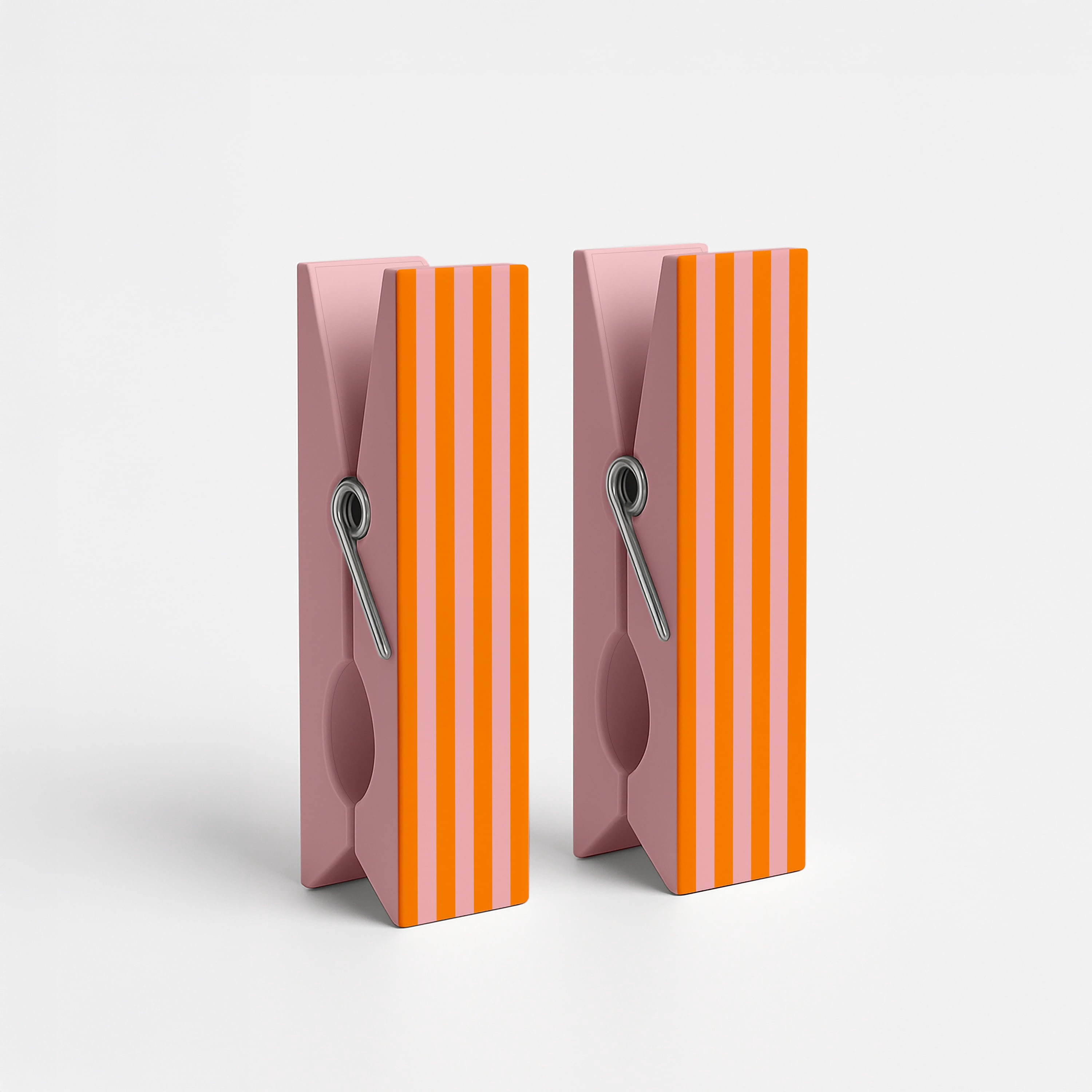 Mainstays Orange and Pink Stripe beach Towel Clips