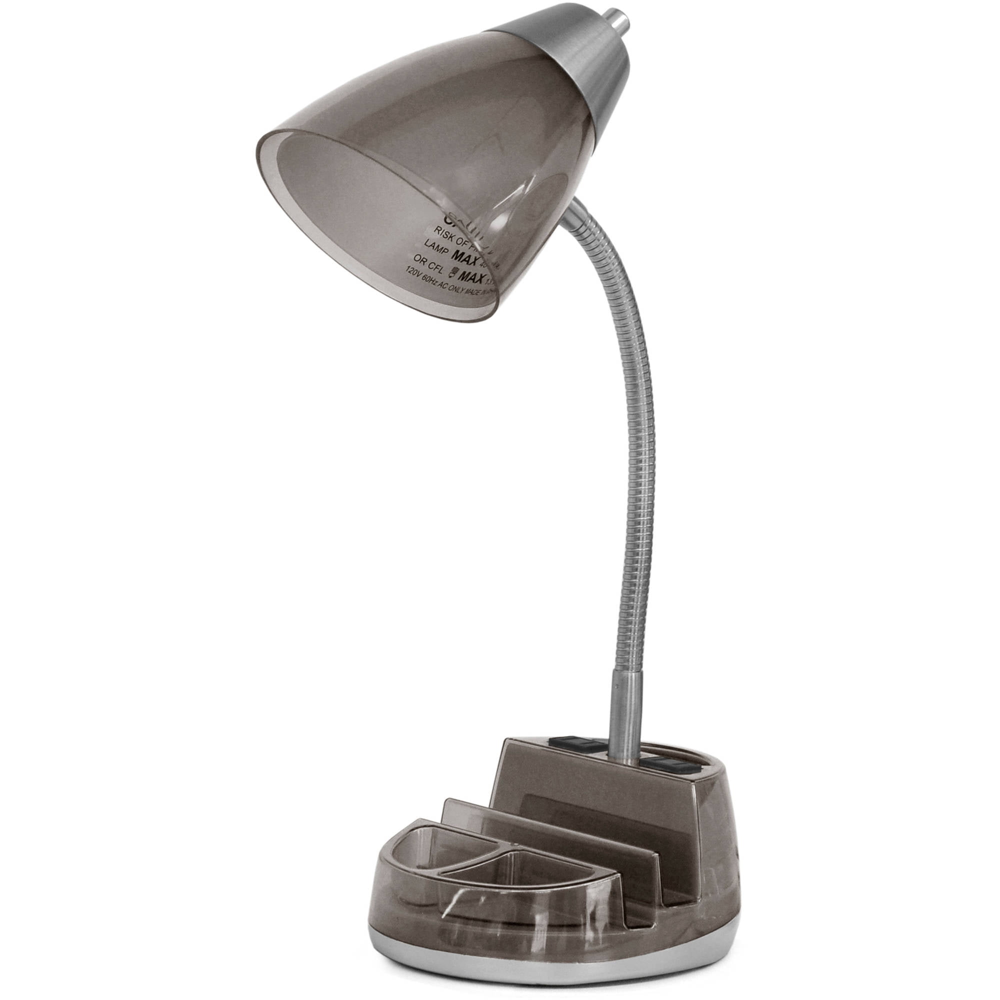 Mainstays Organizer Black Desk Lamp 19"H, Available in Multiple Colors