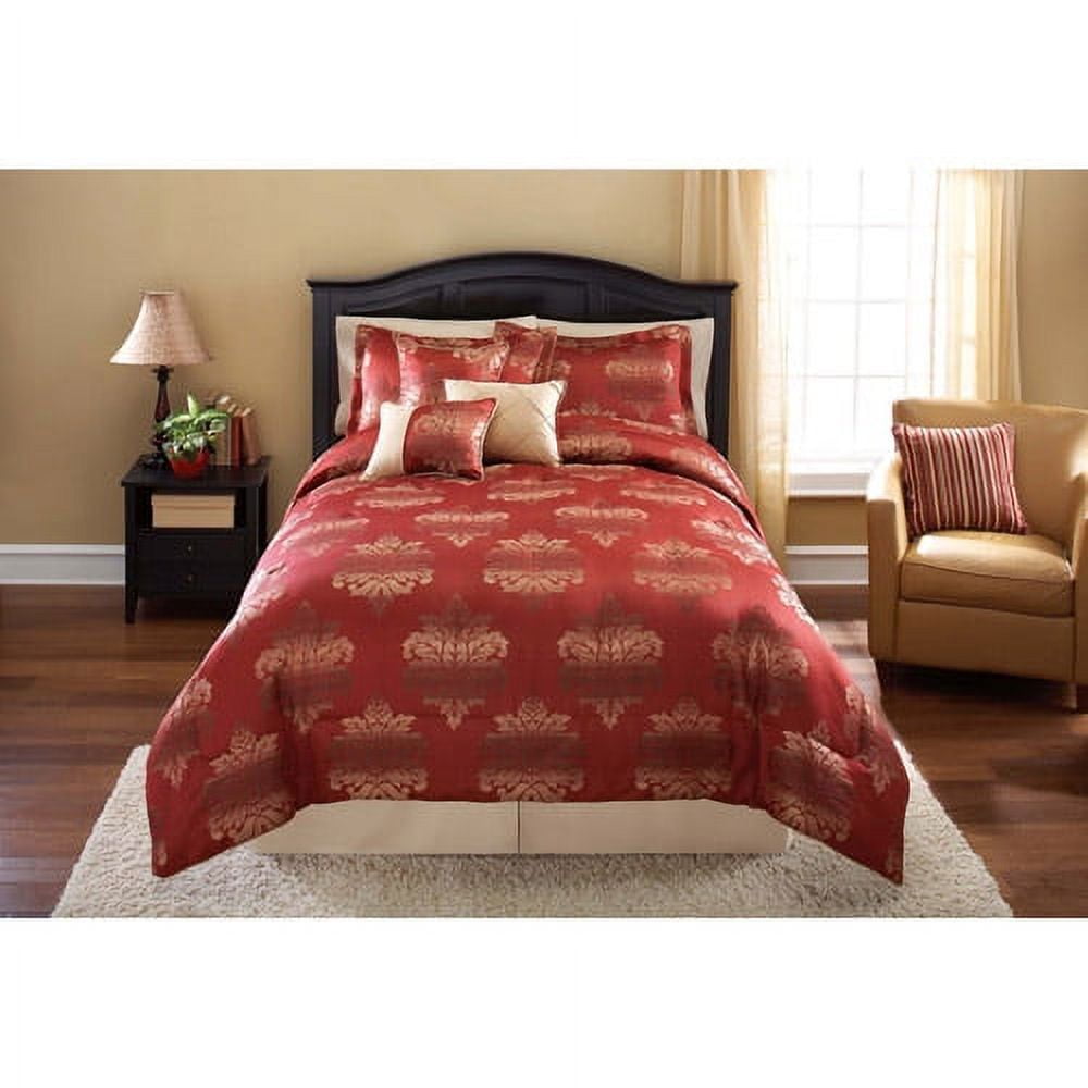 Mainstays Ornate Damask SevenPiece Bedding Comforter Set