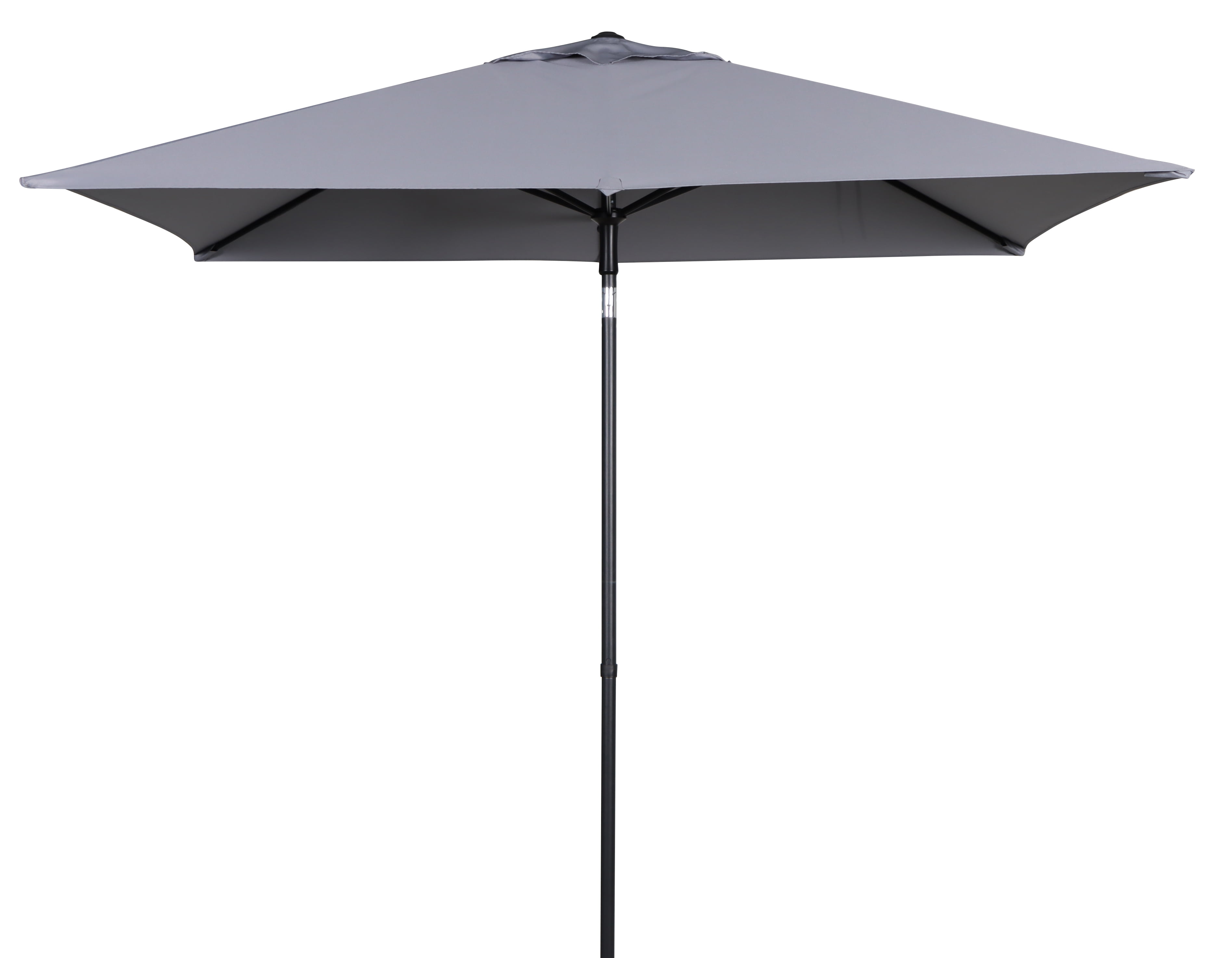7.5 foot grey patio umbrella with base 7.5' Square Zimmerman Market White wall thickness and fiberglass rib framework has superior stability and is perfect for demanding commercial conditions Red Barrel Studio 7.5 ft.