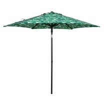 Mainstays Outdoor 7.5 Foot Palm Print Round Push-up and Tilt Market Patio Umbrella