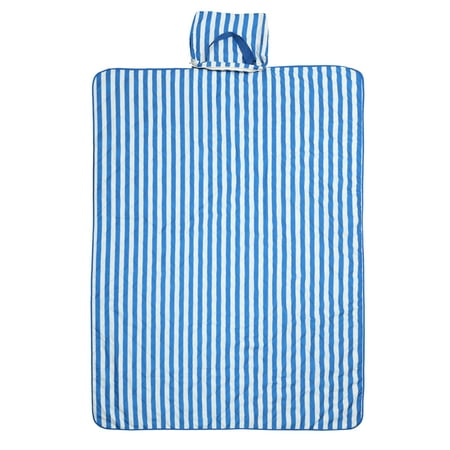 Mainstays Outdoor Beach Blanket (Sandproof, Water-Resistant), Navy Stripe - 59"x79"