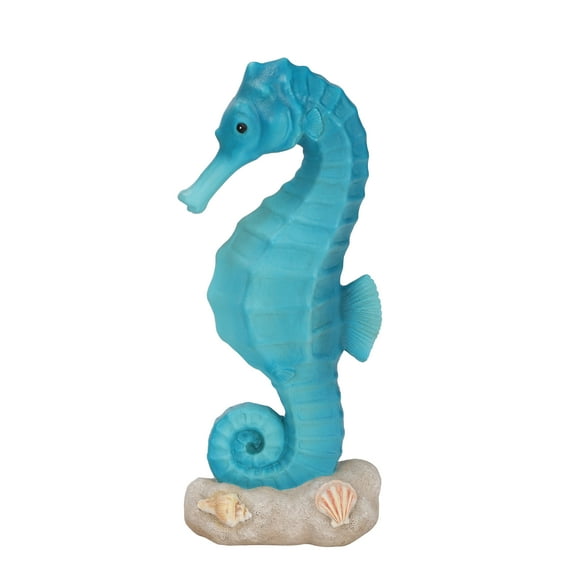 Mainstays Outdoor Blue Seahorse Garden Statuary, 6 in L x 3.5 in W x 14 in H