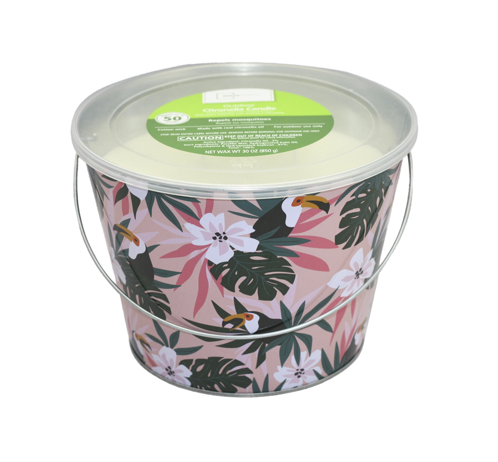 Mainstays Outdoor Citronella Bucket Candle, 30oz, Multiple Colors