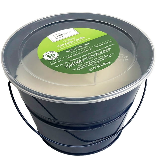 Mainstays Outdoor Citronella Bucket Candle, 30oz, Multiple Colors