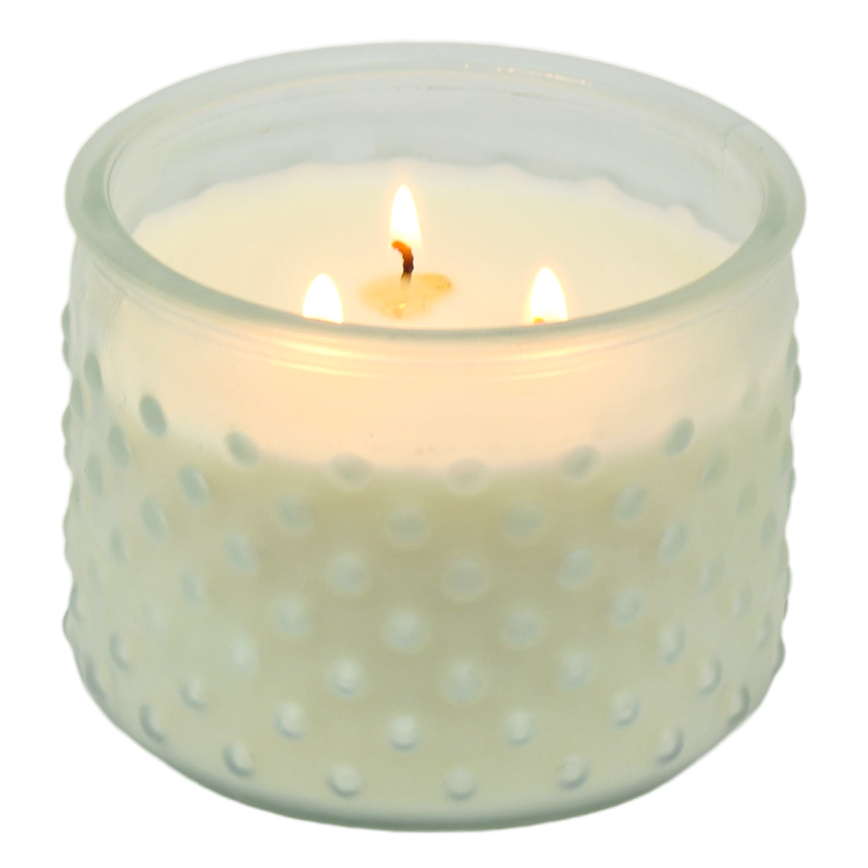 Mainstays Outdoor Glass Citronella Frosted Hobnail Jar Candle, 11.5 Ounce