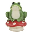 thumbnail image 1 of Mainstays Outdoor Green Frog on Red Mushroom Garden Statuary, 6 in L x 4.75 in W x 8.5 in H, 1 of 5
