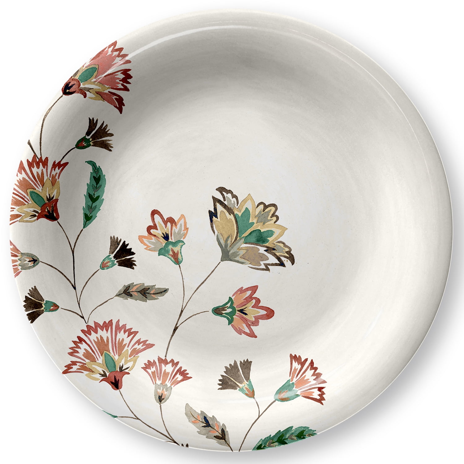 Mainstays Outdoor Melamine Floral Dinner Plate, Set of 4