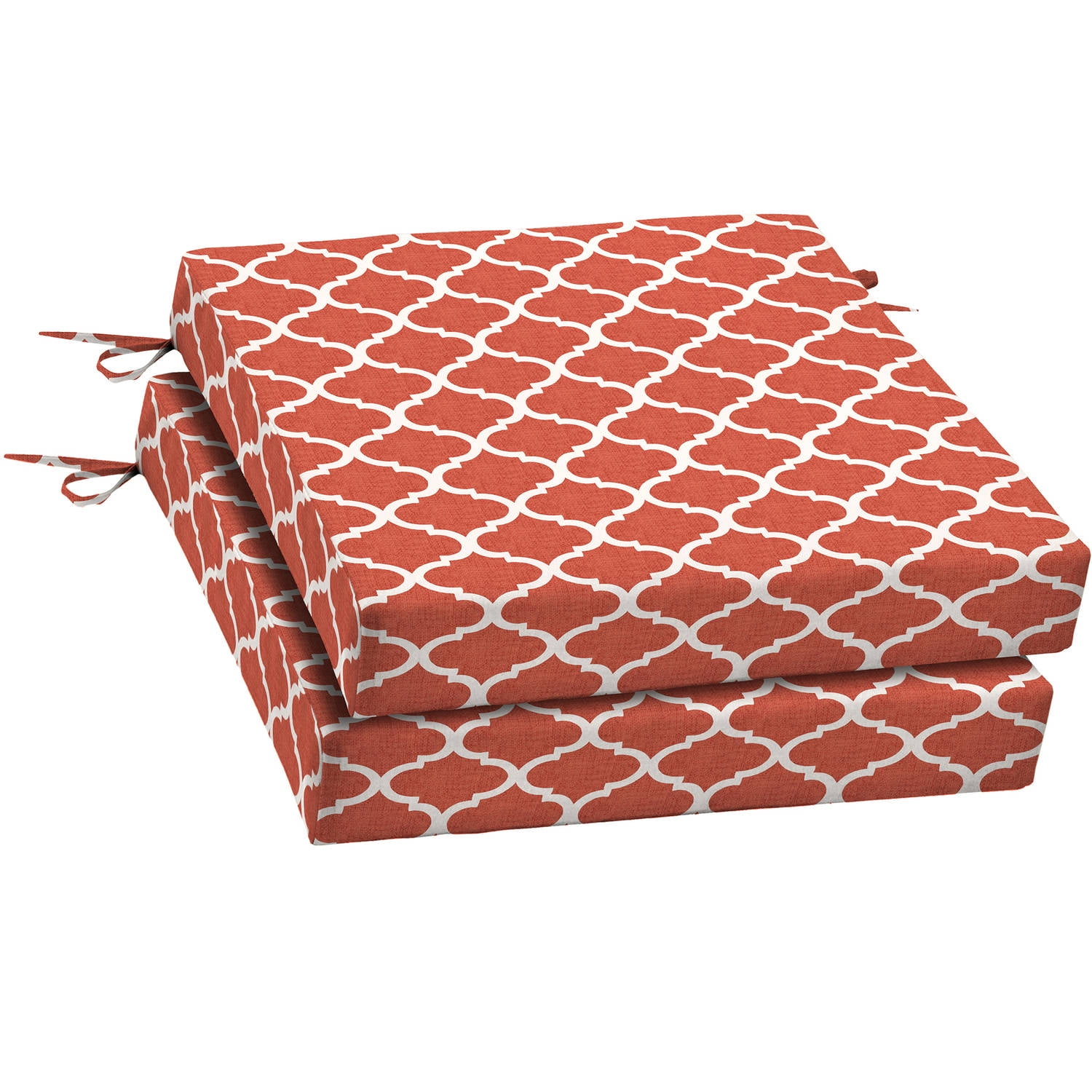 Mainstays Outdoor Patio Dining Seat Cushion, Set of 2, Multiple