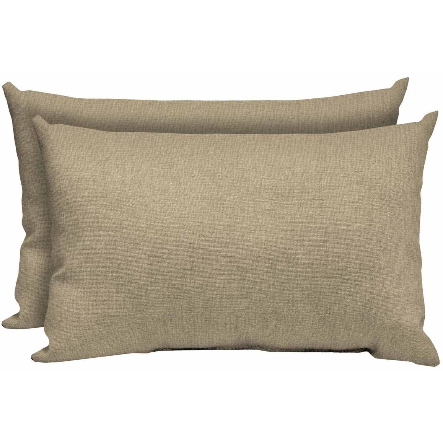 Mainstays Outdoor Patio Lumbar Pillow, Set of Two, Tan