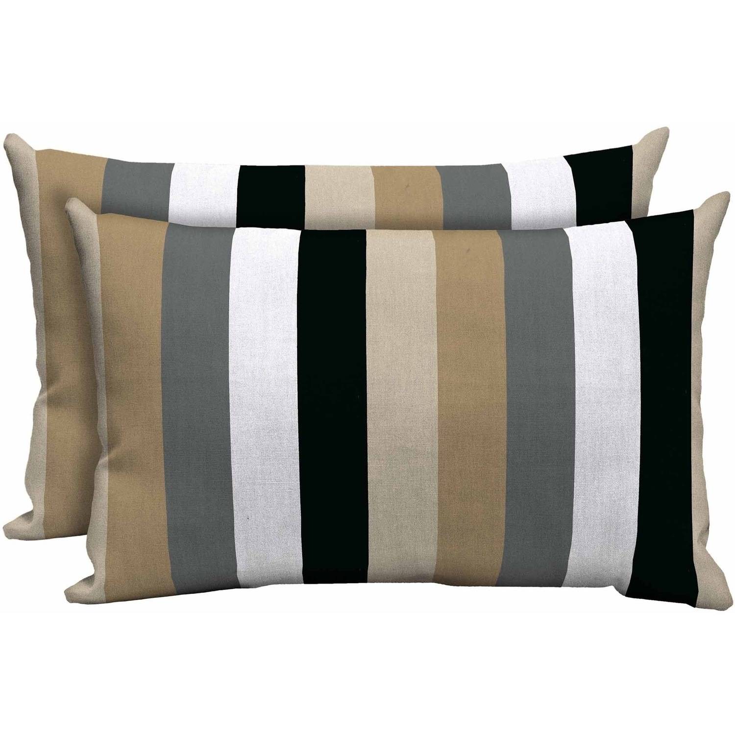 Mainstays Outdoor Patio Lumbar Toss Pillow, Set of 2