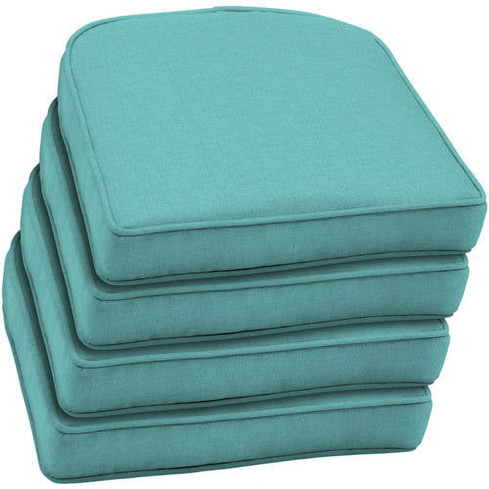 Mainstays Outdoor Patio Wicker Seat Cushion with Welt, Set of 4