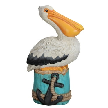 Mainstays Outdoor Pelican Anchor Garden Statuary, 7.38 in L x 4.75 in W x 12.88 in H