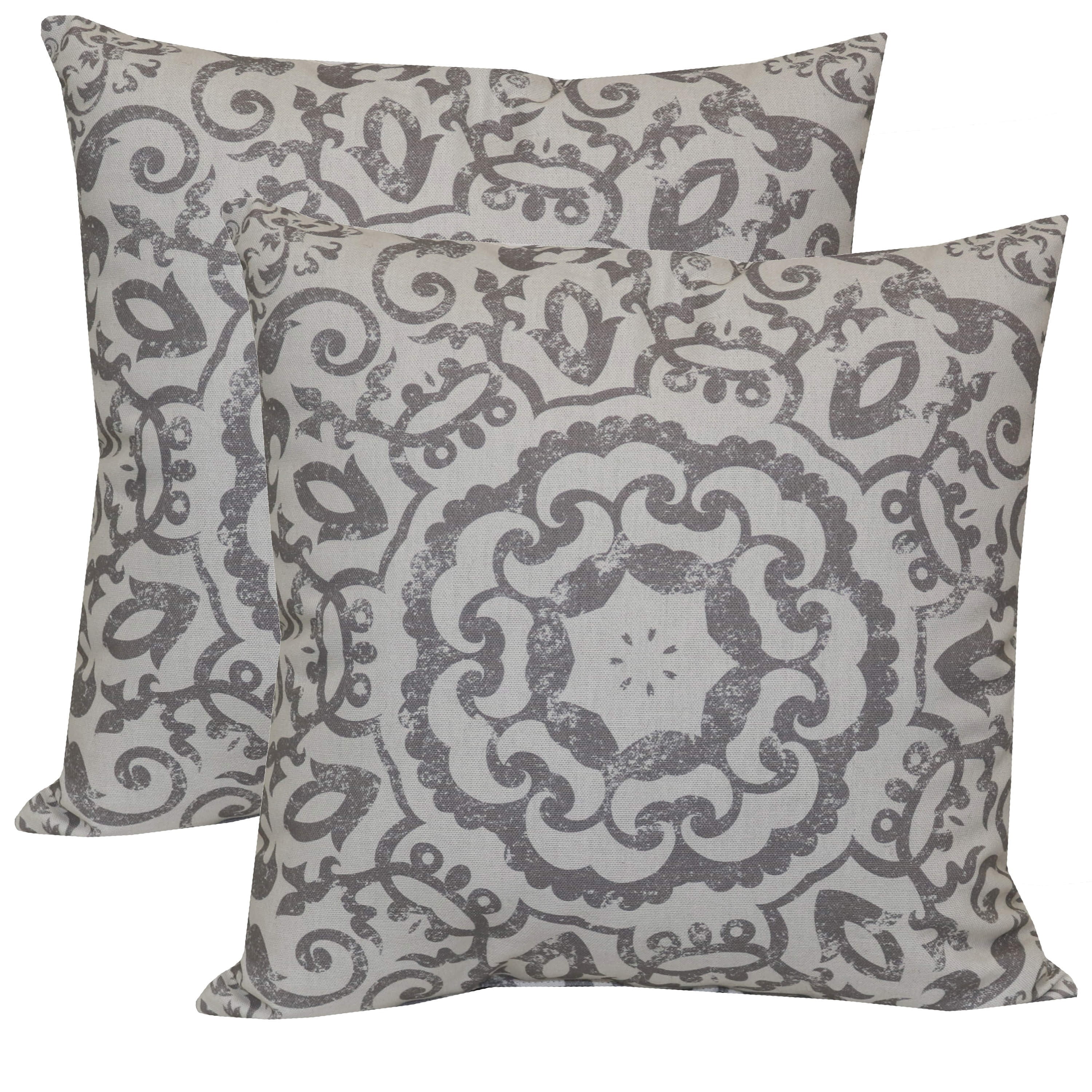 Mainstays Outdoor Toss Pillows, Gray, Set of 2