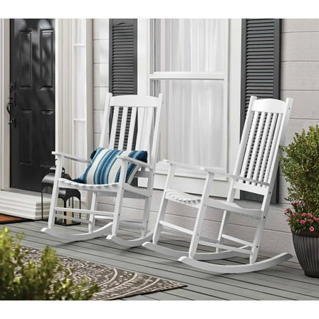 Mainstays Outdoor Wood Porch Rocking Chair, White
