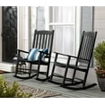 thumbnail image 1 of Mainstays Outdoor Wood Porch Rocking Chair, Black Color, Weather Resistant Finish, 1 of 9